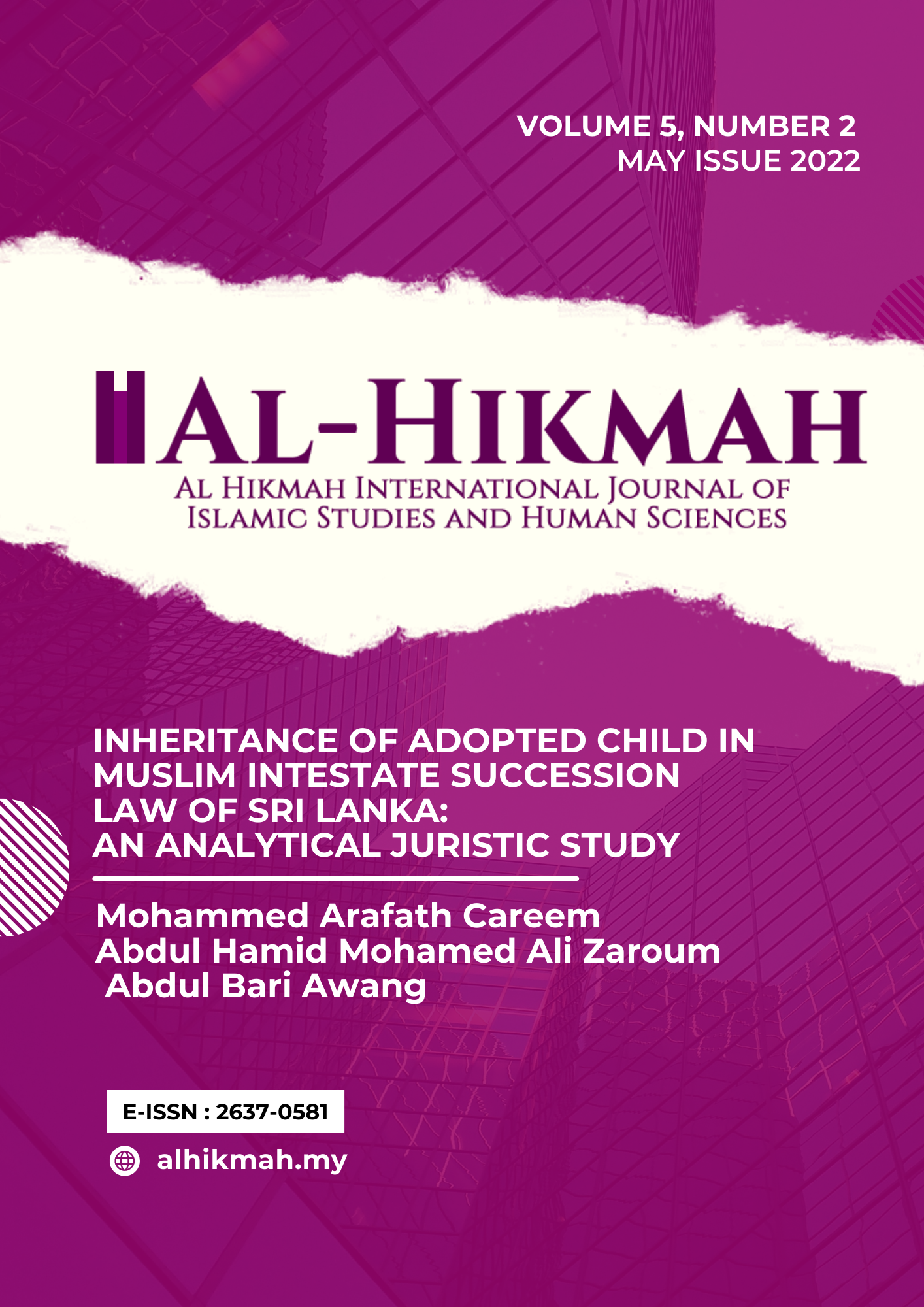 The May 2022 issue of the Journal of Islamic Studies and Human Sciences is now available online!